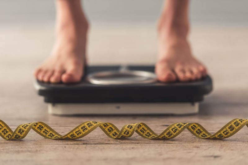 Person standing on scales