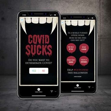 Mobile screenshot mockups of Covid marketing in Medway