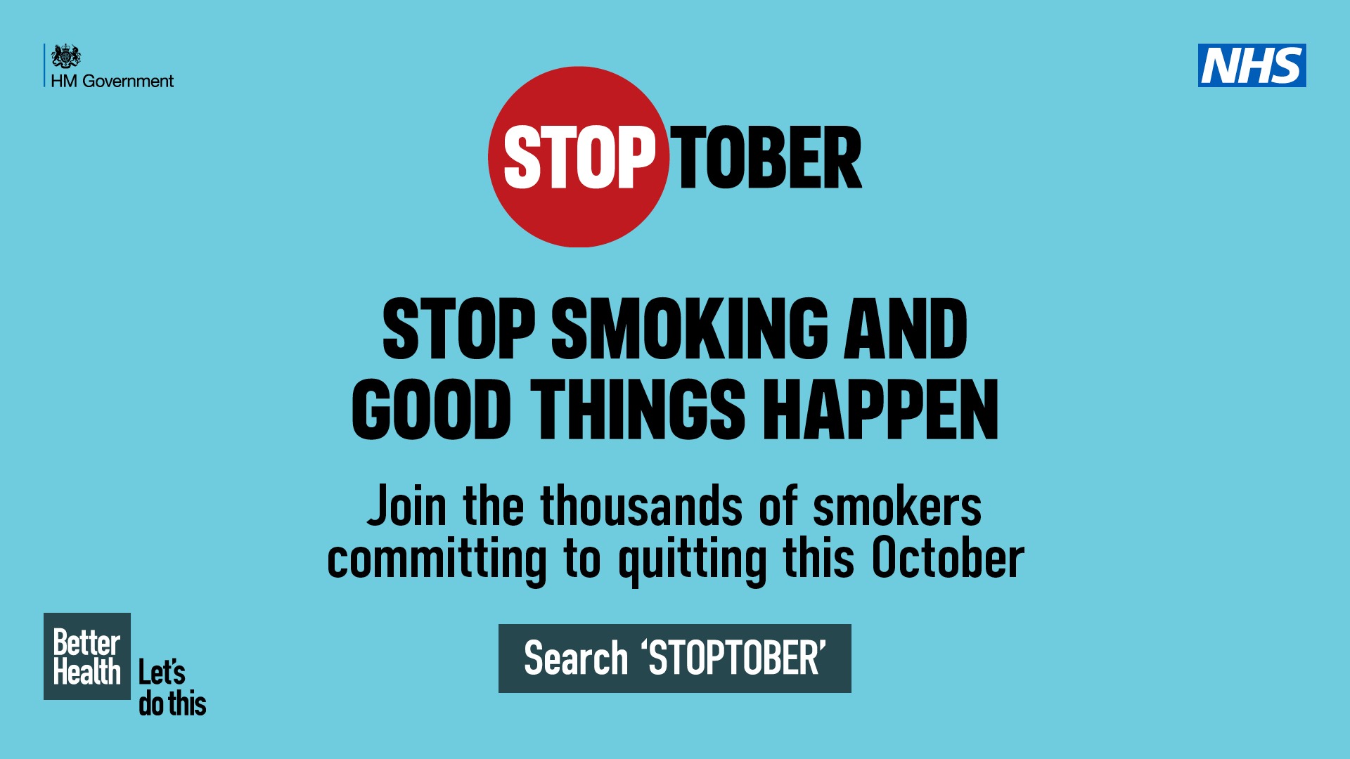 Stoptober image - stop smoking and good things happen