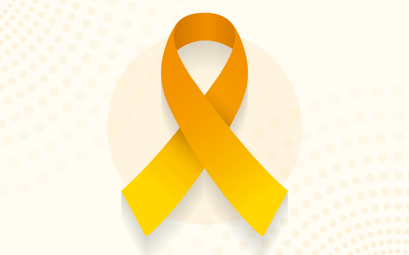 Orange/yellow ribbon representing skin cancer