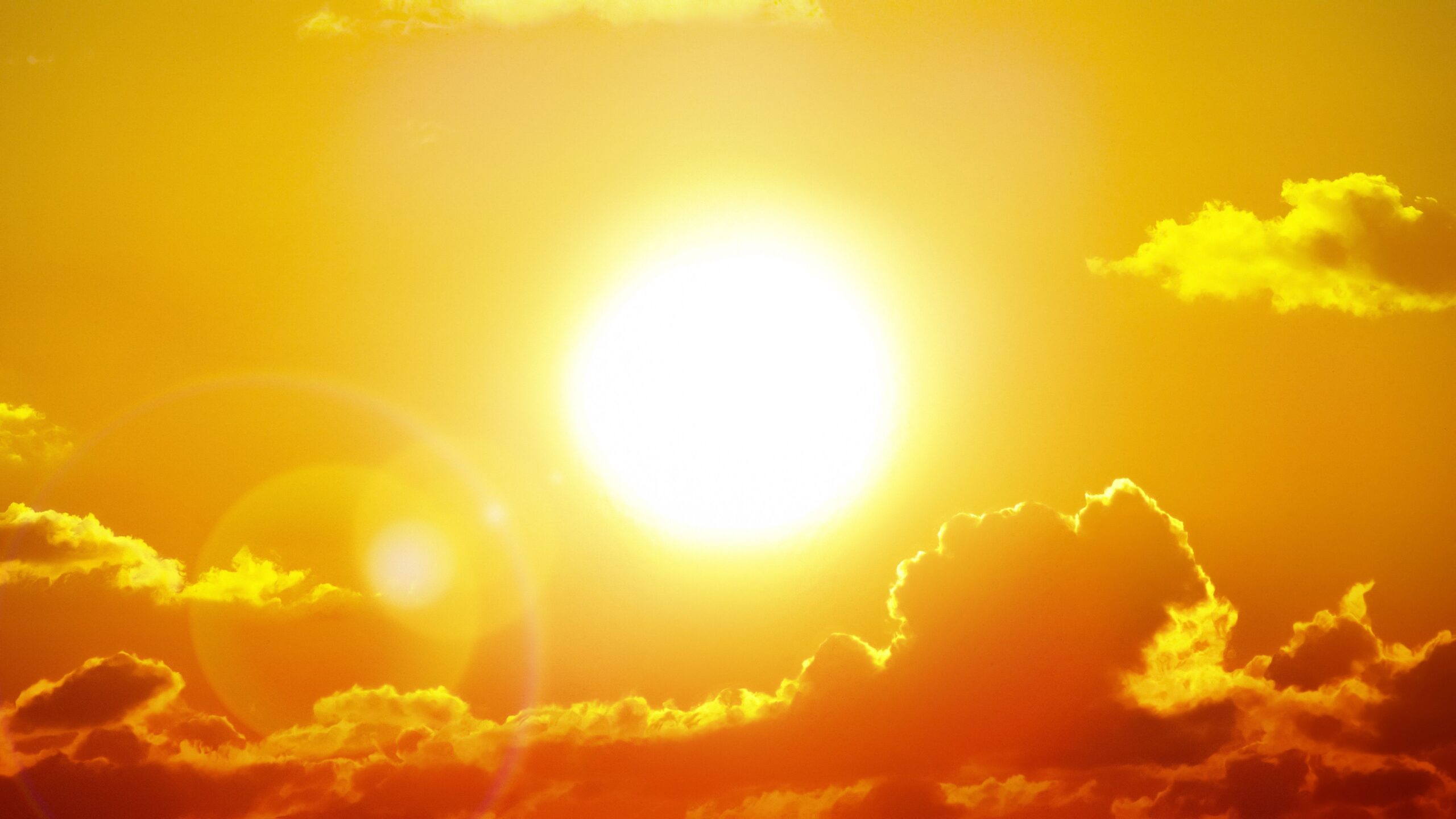 Sun shining bright in the sky