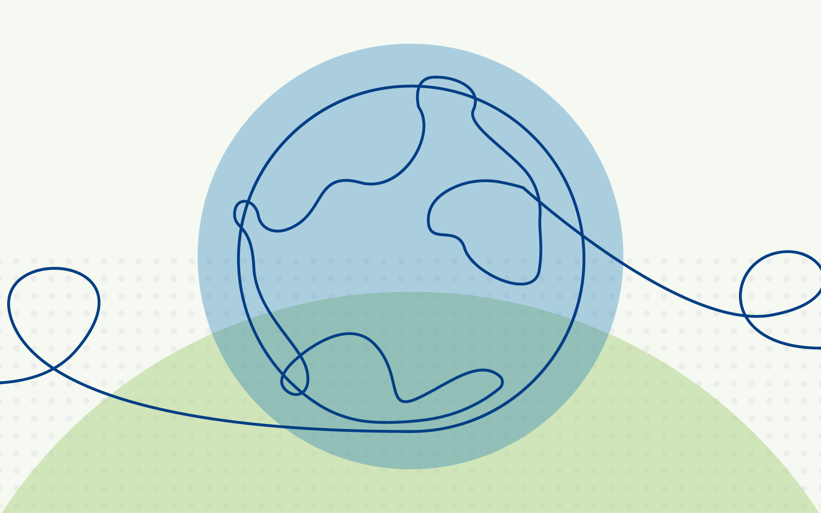 A squiggly line drawing of the globe