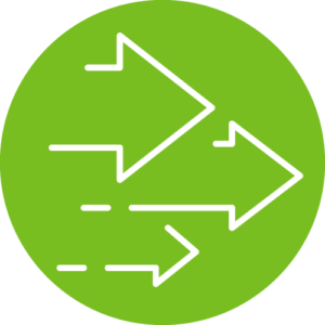 Population-health-delivery-and-implementation Three arrows pointing right against green background
