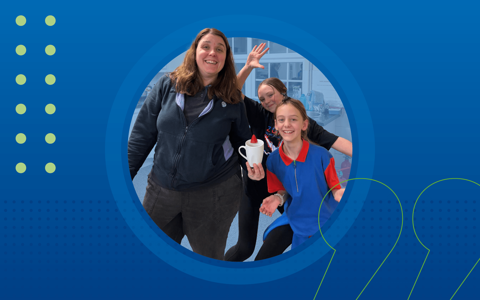 Photo of Gillian and two girl guides